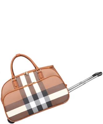 Plaid Rolling Travel Duffle Bag LM-8720