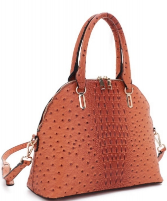 Ostrich Print Satchel LM20527-C