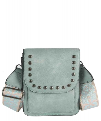Studded Flap Mini Crossbody Bag Guitar Strap LMD031