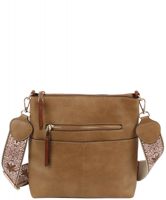 Fashion Zip Pocket Guitar Strap Crossbody Bag LQF038G