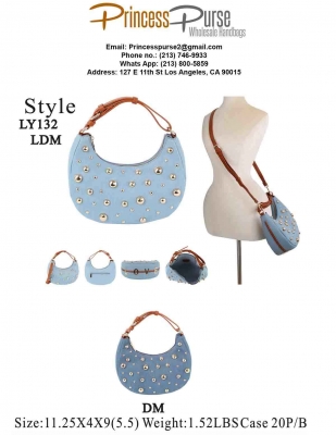 Denim LOVE Studded Shoulder Bag Hobo LY132