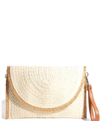 Paper Braided Round Flat Envelope Clutch Bag MMA9125