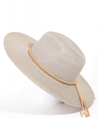 Straw Braided Rope Strap Fedora Hat MMT6205