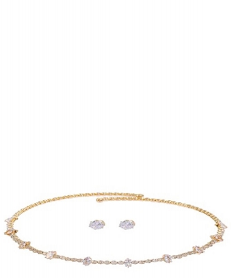 Rhinestone Choker And Stud earrings Set NB860086