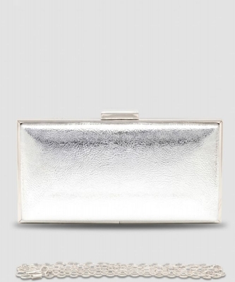 Slim Metallic After Party Box Clutch Bag P0238B