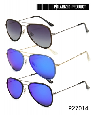 1 Dozen Pack Designer Inspired Polarized Fashion Aviation Sunglasses P27014