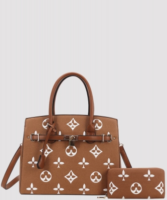 2in1 Design Print Handle Satchel W Wallet P3C-6794W