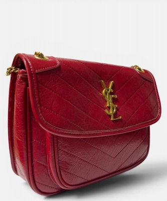 Vintage Textured Leather Shoulder Bag P6909