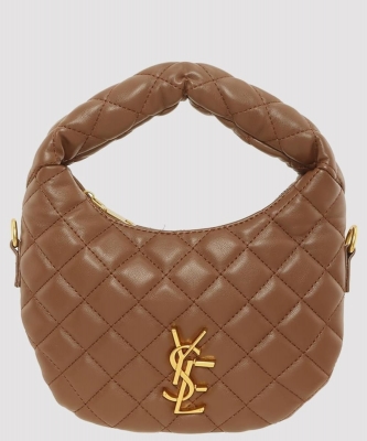 Diamond Quilted Boxy Crescent Crossbody Bag P6910