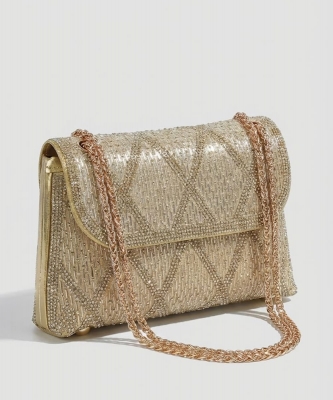 Luxe Lattice Crystal Shoulder Bag PBA790050