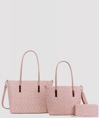 3in1 Monogram Print Tote Bag With Bag Wallet PFT-8233S
