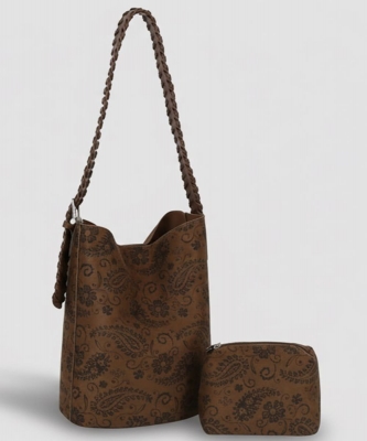 Faux Suede 2-in-1 Bucket Shoulder Bag PGMG-0126