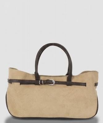 Faux Suede Belted Satchel PGMG-0135