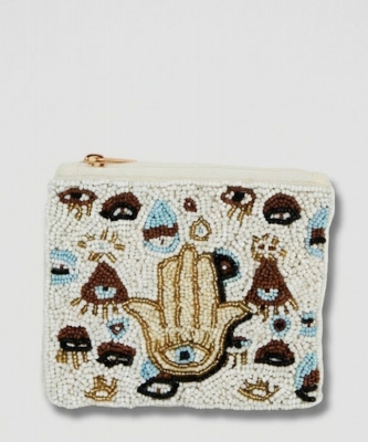 Ladies Fully Beaded Mixed Hamsa Theme Coin Purse PHD00405