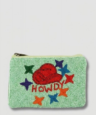 Ladies Fully Beaded Howdy Themed Coin Purse PHD00539