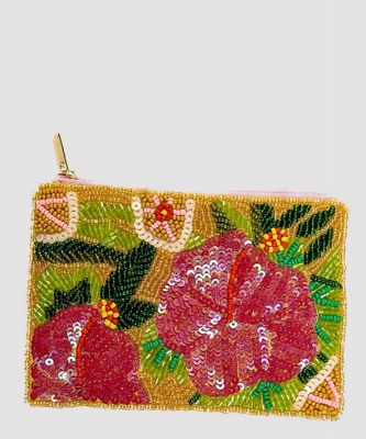 Ladies Floral Themed Beaded Coin Purse PHD00579