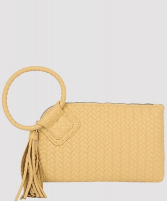 Woven Fringe Cuff Handle Clutch PJY-0589
