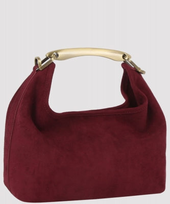 Faux Suede Metal Top Handle Satchel PJYE-0574