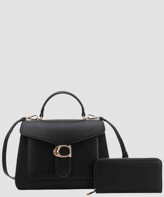 Dual-Texture Crossbody Bag & Wallet Set PKC3-9198W