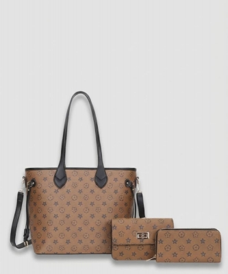 3n1 Print Tote Bag W Crossbody and Wallet Set LY-8091-S