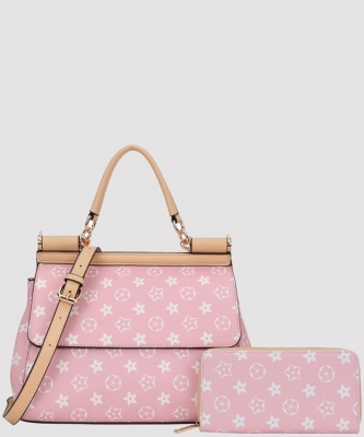 2in1 Monogram Doctor Design Handbag With Wallet PLY-9113A