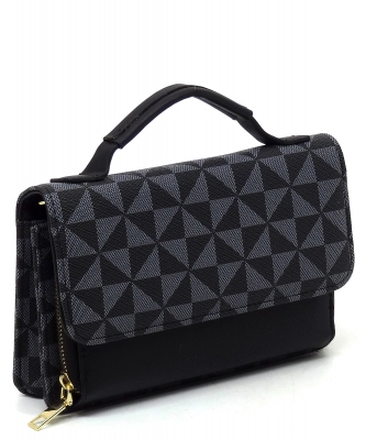 PM Monogram Mini Crossbody Bag Cell Phone Purse PM087 BLACK
