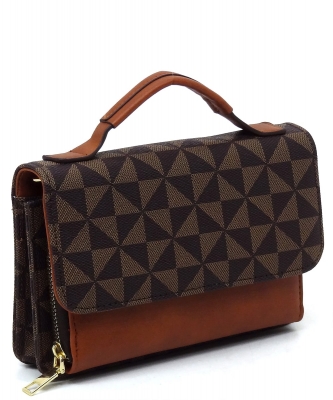 PM Monogram Mini Crossbody Bag Cell Phone Purse PM087 COFFEE