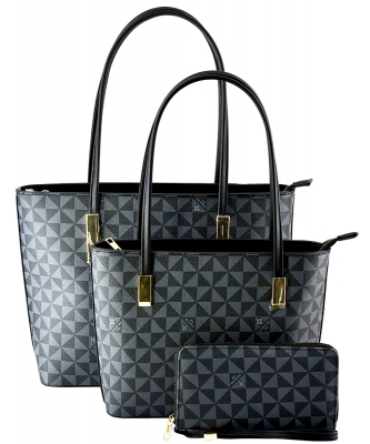 Monogrammed 3-in-1 Tote Bag PM2669 BLACK