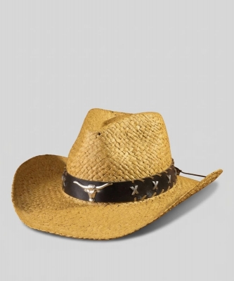 Western Longhorn Cowboy Straw Hat PMMT9826