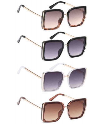 Geometric Retro Eyewear with Metallic Accents PMP-25112-AP