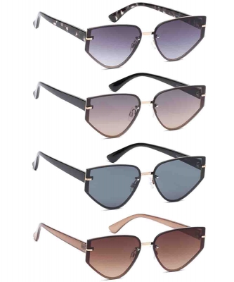 Geometric Rimless Cat-Eye Sunglasses PMP-25569-AP