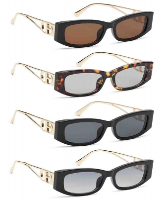 Retro Rectangular Sculpted Sunglasses PMP-25572-SD
