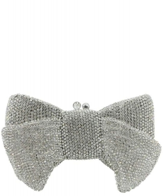 Bow Crystal Clutch Rhinestone Bridal Purse Evening Bag PP-BOW