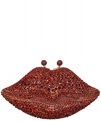 Rhinestone Lips Evening Clutch Handbag PP-LIPS