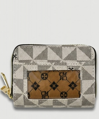 Monogrammed Accordion Card Holder Double Zip Wallet PM014