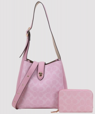 Aria Monogram Hobo Bag & Matching Zip-Around Wallet Set PQFT-1327-A