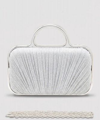 Top Handle Glitter Pleated Evening Bag PS22100