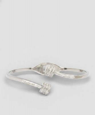 Micro Pave Rhinestone Stainless Steel Bangle PSS1029