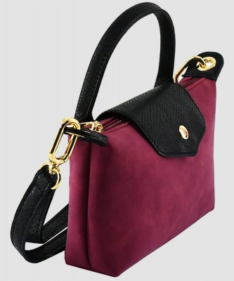 Faux Suede Flap Crossbody Bag PSU781