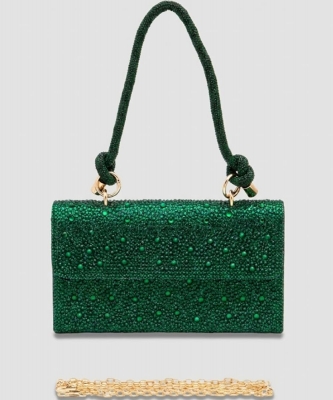 Rhinestone Top Handle Convertible Evening Bag PT412