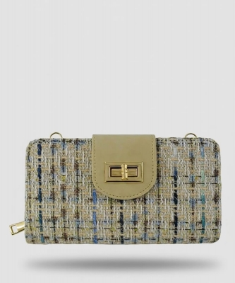 Tweed Turn Lock Crossbody Wallet TW041