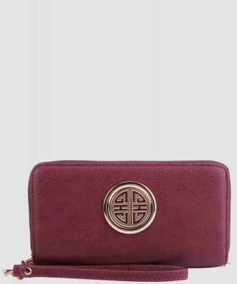 Fashion Logo Double Zip Around Wallet Wristlet PWU0012L