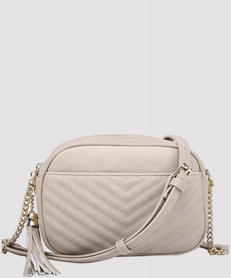 Veronica Double Zipper V Pattern Crossbody WU121
