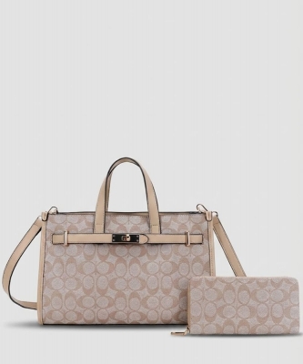 2In1 Oval Print Satchel Bag W Wallet Set PXFT-1297W