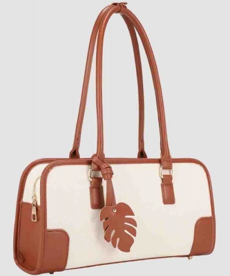 The Monstera Chic Canvas & Leatherette Tote PZS-31733