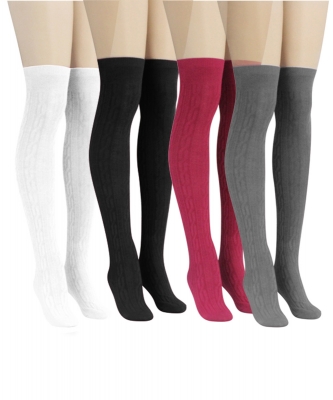12 Pairs Over Knee Socks SO350003