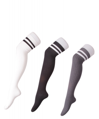 12 Pairs Stripe Crew Socks SO400010