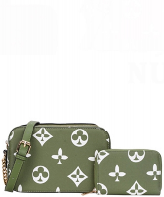 2in1 Pattern Print Crossbody Bag with Wallet SPD-8356A