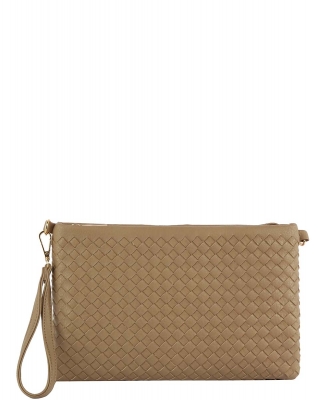 Fashion Woven Clutch Crossbody Bag TD-0032 STONE