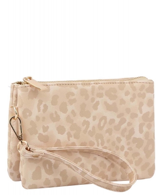 Leopard Convertible Clutch Crossbody Bag TD0030 BEIGE